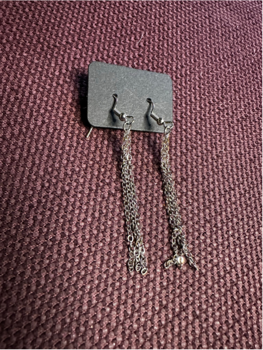 Silver Chain Tassel Earrings